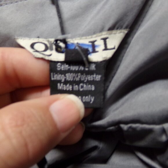 NWT Urban Outfitters Quail Grey Silk Ruffle Dress with Black Belt - Picture 2 of 6